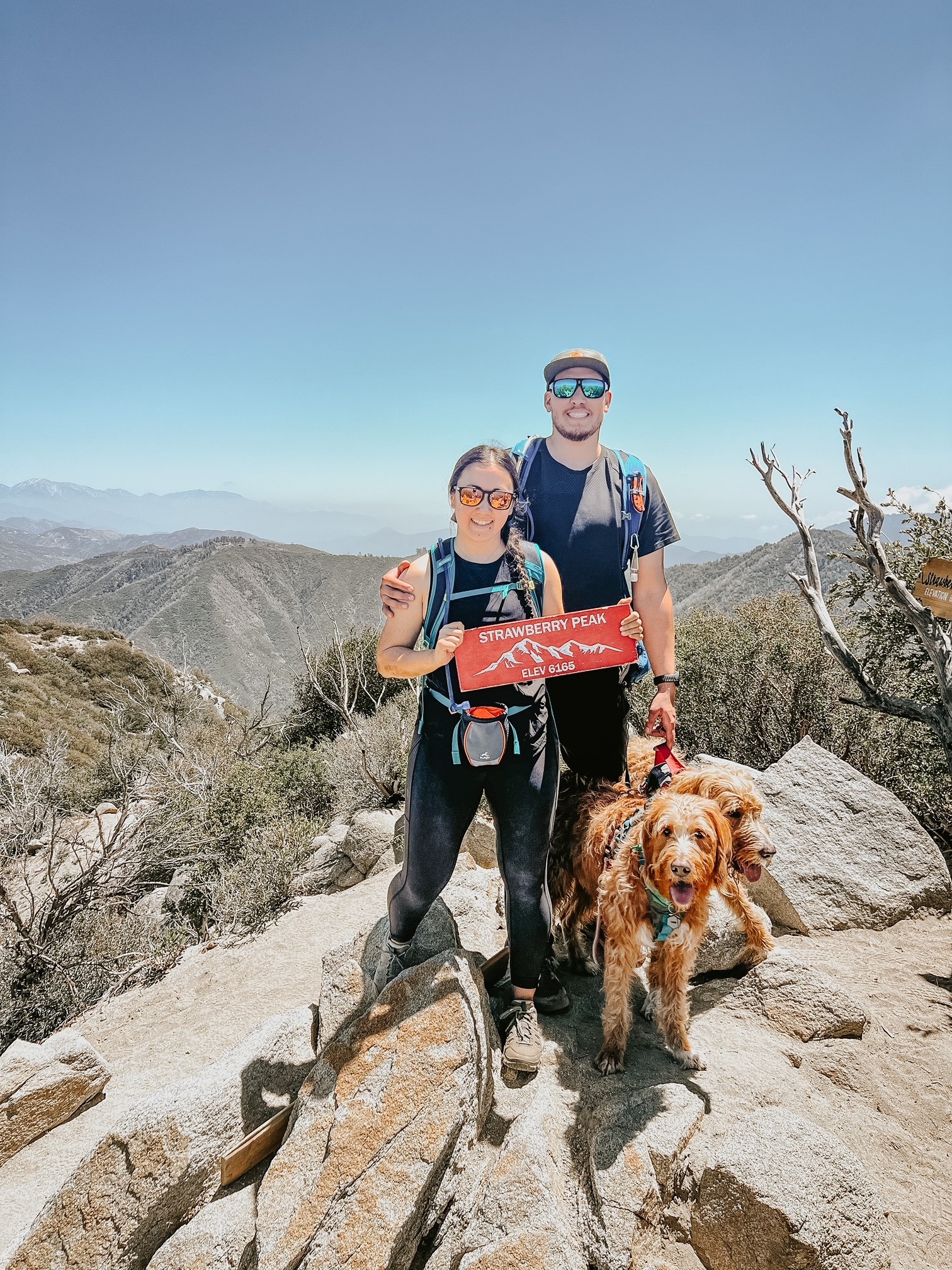 Julianna, Jon, Chase and Rado stand on top of Strawberry Peak.